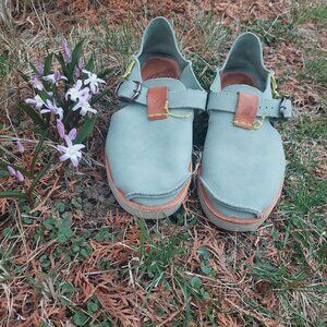 Satorisan Marnie leather boho light blue mary janes size 39